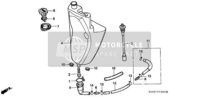 Honda SH75D 1995 Olietank voor een 1995 Honda SH75D